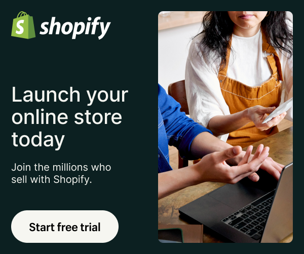 Shopify Store Launch Free Trial button